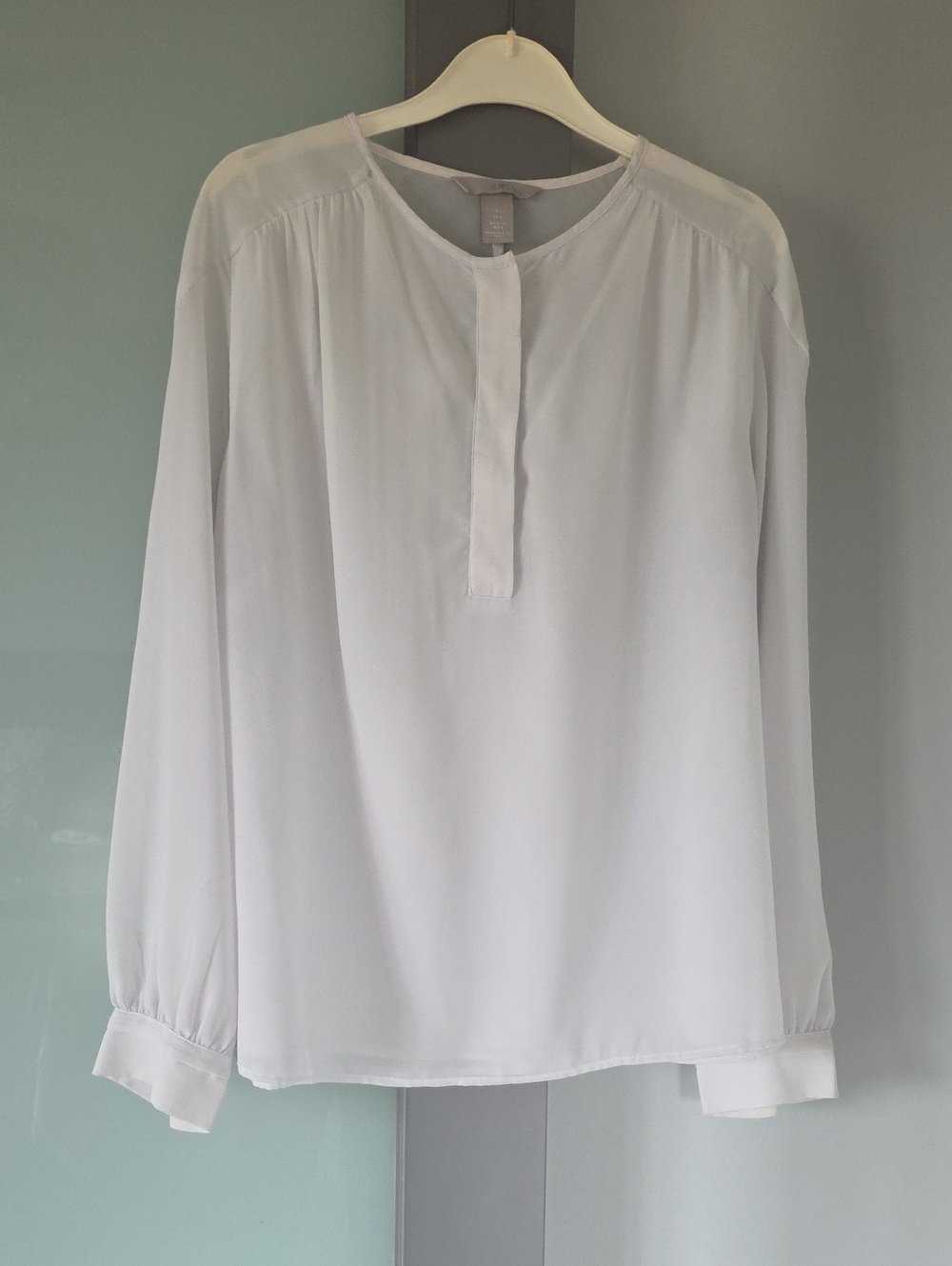 H&M Size L Fully Lined Long Sleeve Sheer Blouse